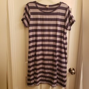 Black Dog Striped TShirt Dress